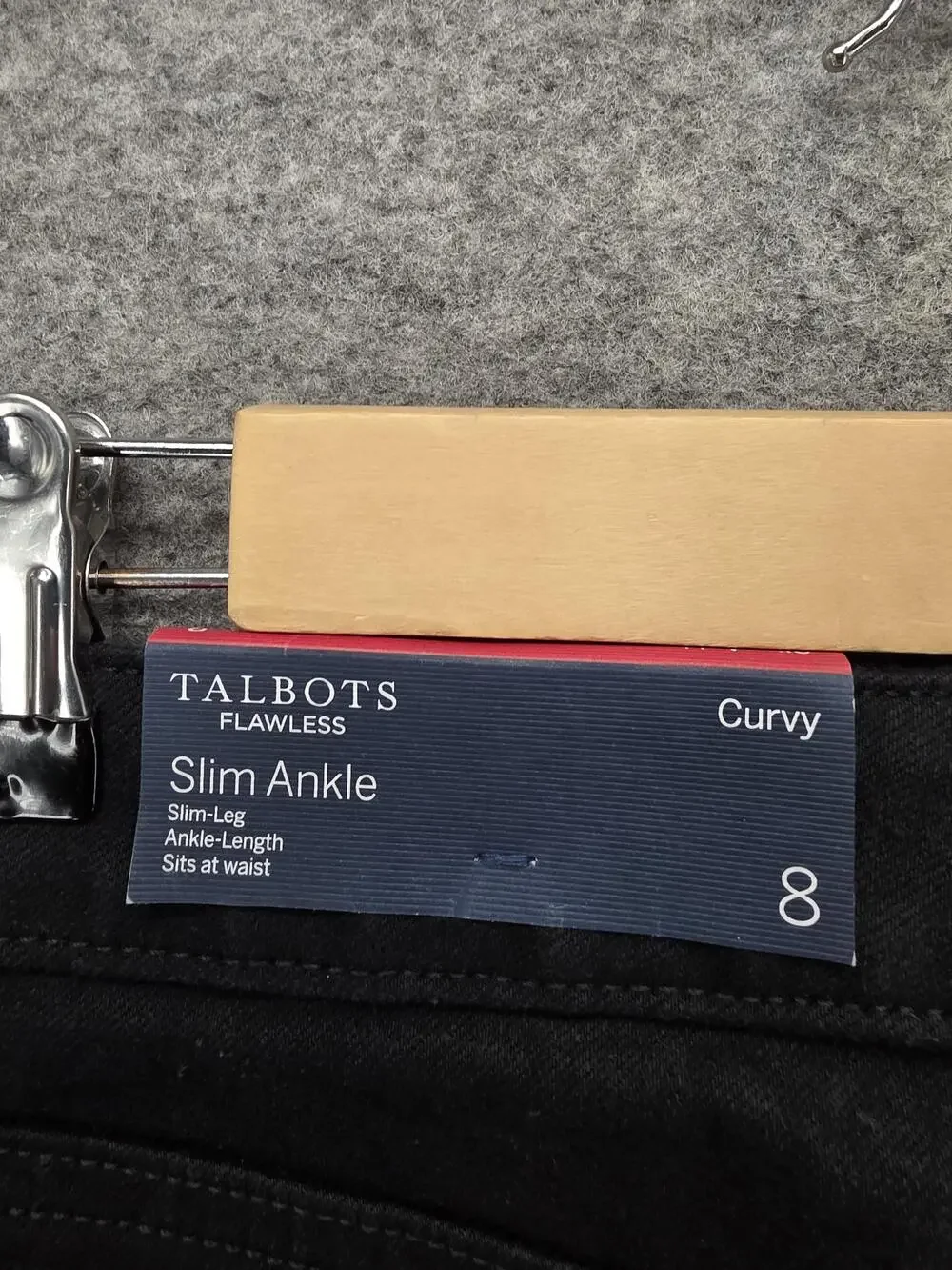 Talbots Jeans Womens 8 Black Slim Ankle Curvy Slimming Stretch 28 Inseam